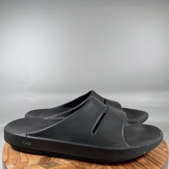 OOFOS OOAHH Slide Recovery Sandals Black Mens 12 - Picture 1 of 6